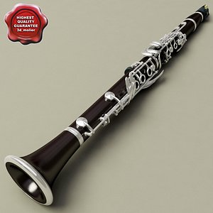 clarinet details modelled 3d model