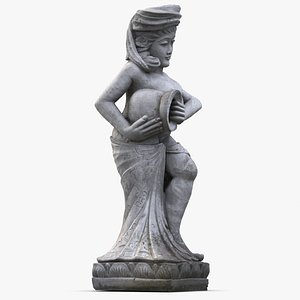 3d model statue girl jug