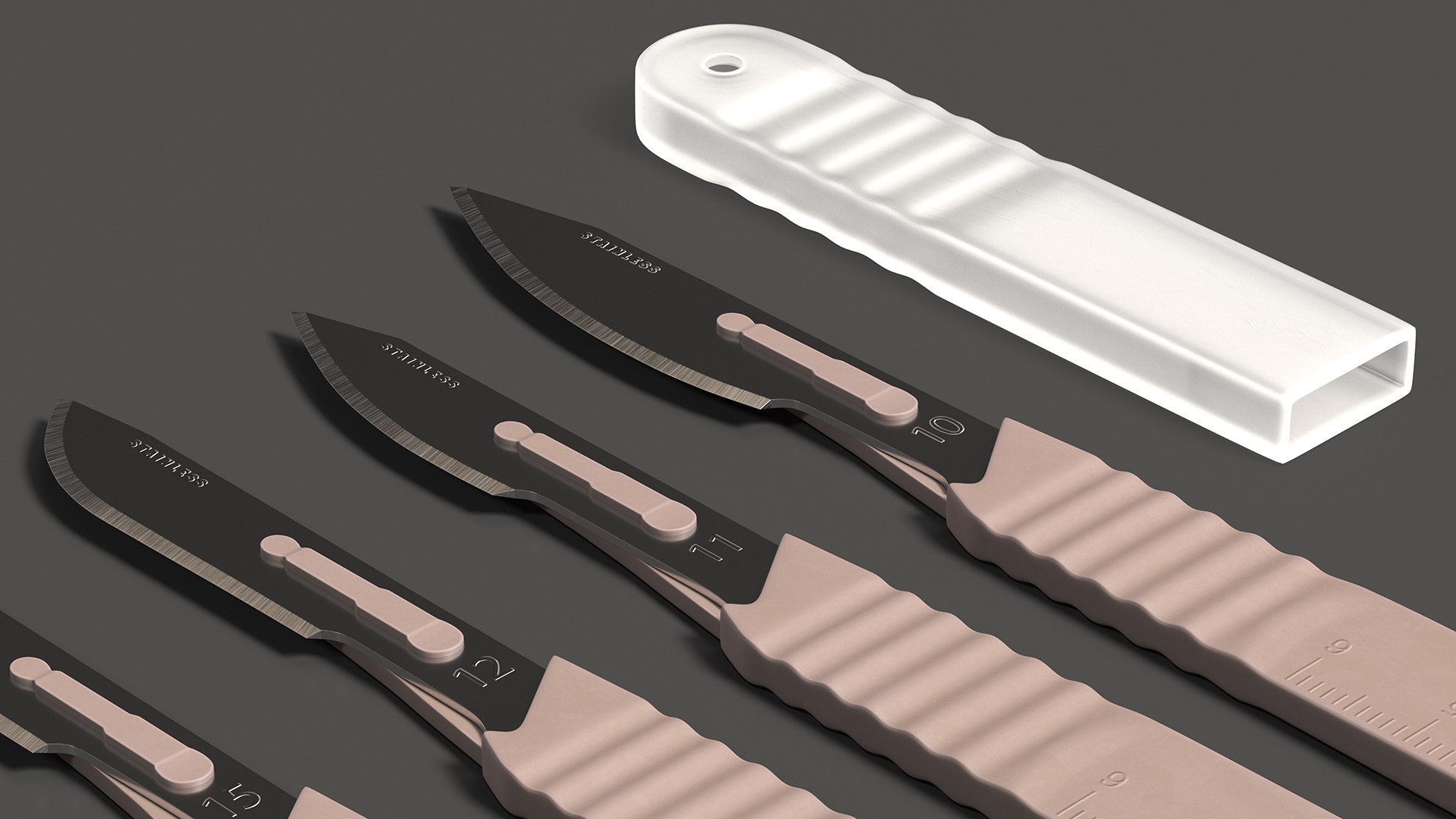 Sterile Scalpels with Plastic Handles Set 3D model https://p.turbosquid.com/ts-thumb/Eq/2aALJd/vw/sterilescalpelswithplastichandlesset3dmodel011/jpg/1667340268/1920x1080/fit_q87/7ad20ebd14ab0e0ebd5c0567cb566f5888ccde07/sterilescalpelswithplastichandlesset3dmodel011.jpg
