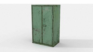 Rusty Vintage Green Metal Locker 3D model