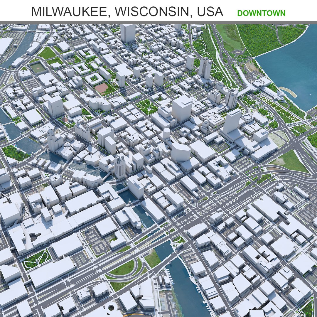 3D Model Milwaukee Downtown Wisconsin USA - TurboSquid 1989384