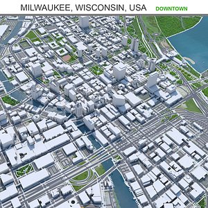3D model Milwaukee Downtown Wisconsin USA