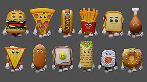 3D Cartoon characters snacks