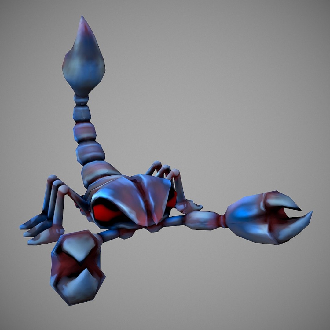 3D scorpion cartoon model https://p.turbosquid.com/ts-thumb/Eq/BaxW4A/CC96Djps/scorpioncartoon1/jpg/1539154392/1920x1080/fit_q87/176c9c649f47db8cca213016c89ecacee3423a4c/scorpioncartoon1.jpg