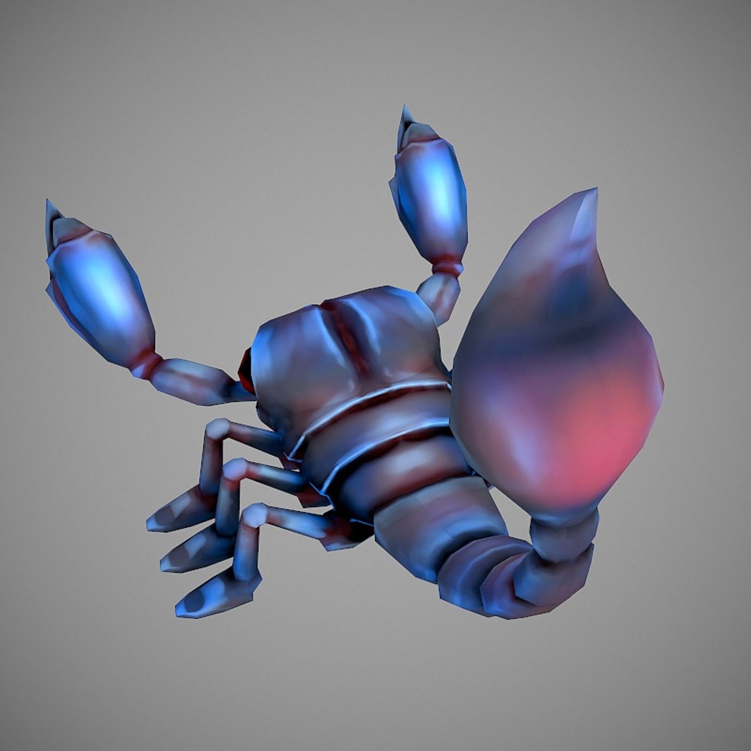 3D scorpion cartoon model https://p.turbosquid.com/ts-thumb/Eq/BaxW4A/r0odMGJp/scorpioncartoon4/jpg/1539154392/1920x1080/fit_q87/def4a1a7a918b18bbc32e747f7d1074f8ac79775/scorpioncartoon4.jpg