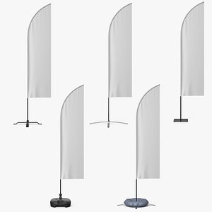 Collection Banners 2v with Stands 5 in 1 PBR 3D