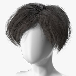 3D Classical Short Haircut Wig Dark