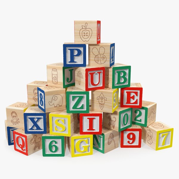 3D wooden letter blocks model - TurboSquid 1341314