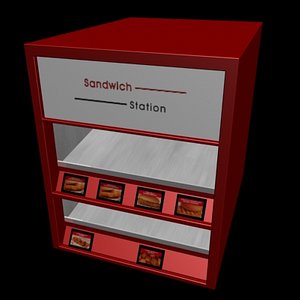 3d fast food sandwich station