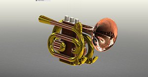 instruments cornet pocket trumpet 3D model