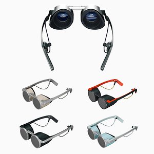 Modern looking minimalist VR headset Low-poly 3D