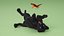 Playful Black Panther Cub with Butterfly Fur