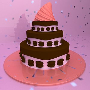 3D birthday cake model