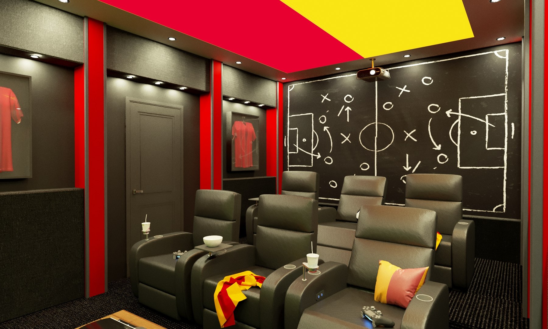 Home Cinema Football Team Concept 3D - TurboSquid 1754811