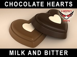 render chocolate hearts 3d max