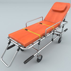 Steel Ambulance Stretcher 3D model