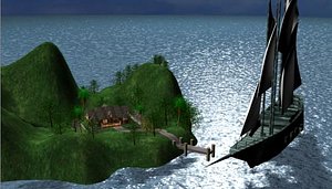 3d model tropical island