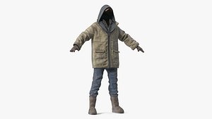 3D Dirty Clothes of Homeless Man model