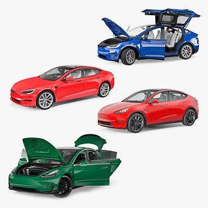 Rigged Tesla Cars Collection 6