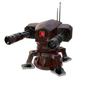 3D Sci-Fi Turret Gun model