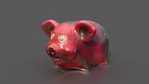 piggybank porcelain pig money 3D model