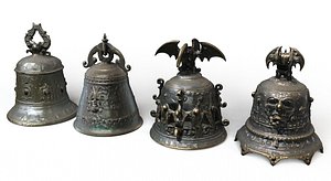 3D Old bronze bells pack