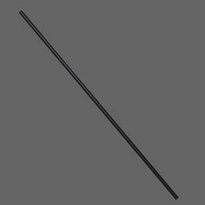 PBR Wushu Stick Black 3D model