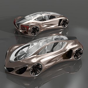 Futuristic Concept Car Design Petra Gold Color