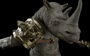 3D Cartoon Rhinoceros model