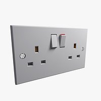 Plug Socket 2 Gang UK AC Outlet