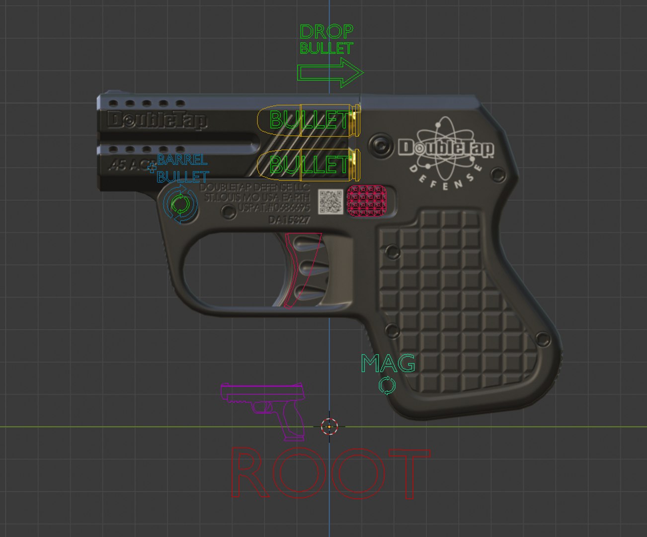 Low-poly Derringer 3D Model - TurboSquid 1599584