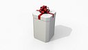 Gift Box - Tall Beveled Edge with Fixed Ribbon Rosette