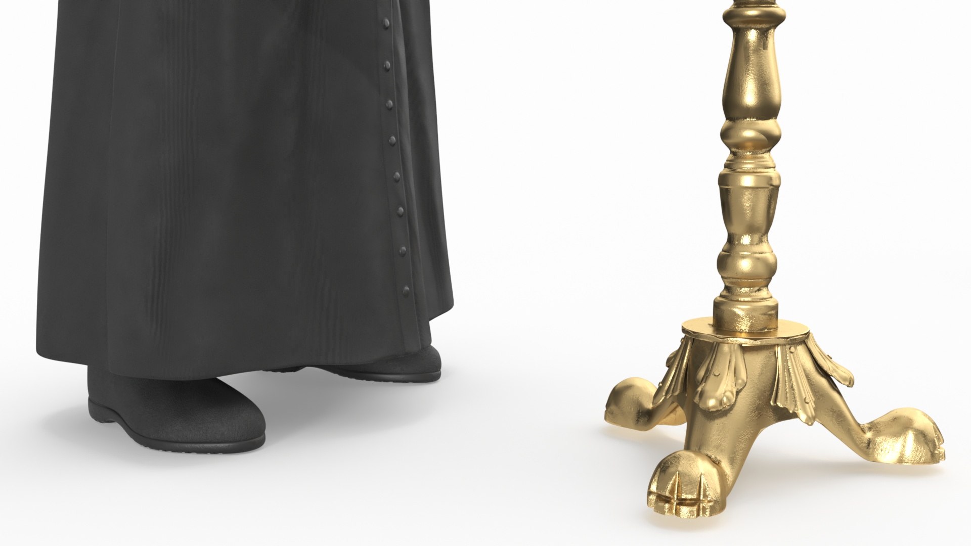 Priest With Church Candlestick Stand Model - TurboSquid 2319809