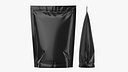 Glossy Black Stand Up Pouch Doypack Zipper Mockup 09