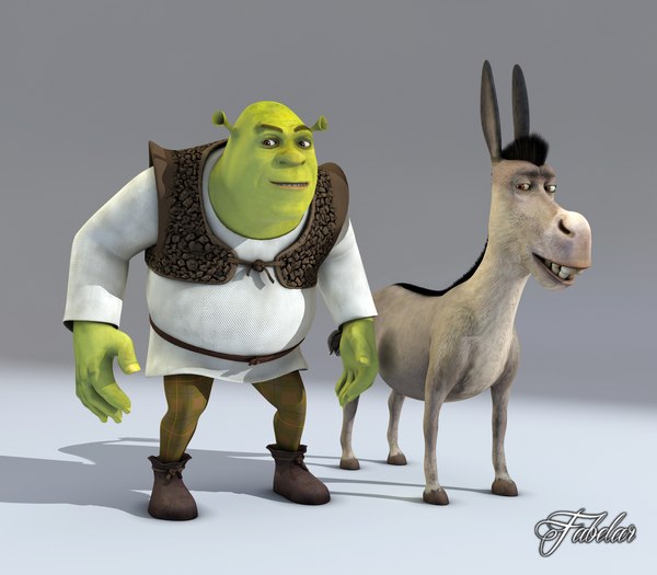 Adesivo para Porta 3D Shrek e Burro