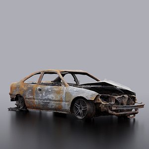 3D Burnt Car model