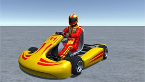 Low Poly Kart With Player - 2
