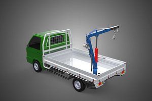 COMPACT SMALL MINI PICKUP TRUCK WINCH HOIST HYDRAULIC CRANE JIB 3D model