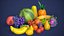Low-Poly-Obstpaket in hoher Qualität mit gemeinsamer Textur, Low-Poly-3D-Modell