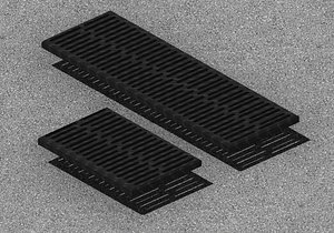 V300 Drain Grate Set 500mm  1000mm Metal Linear Drain Covers Heavy Duty 3D Models model
