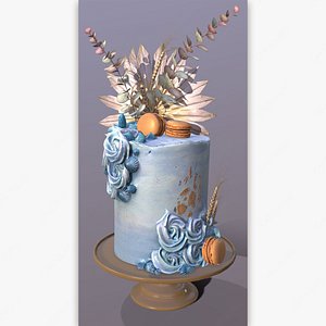 3D model Luxury Aegean Swirl Cake