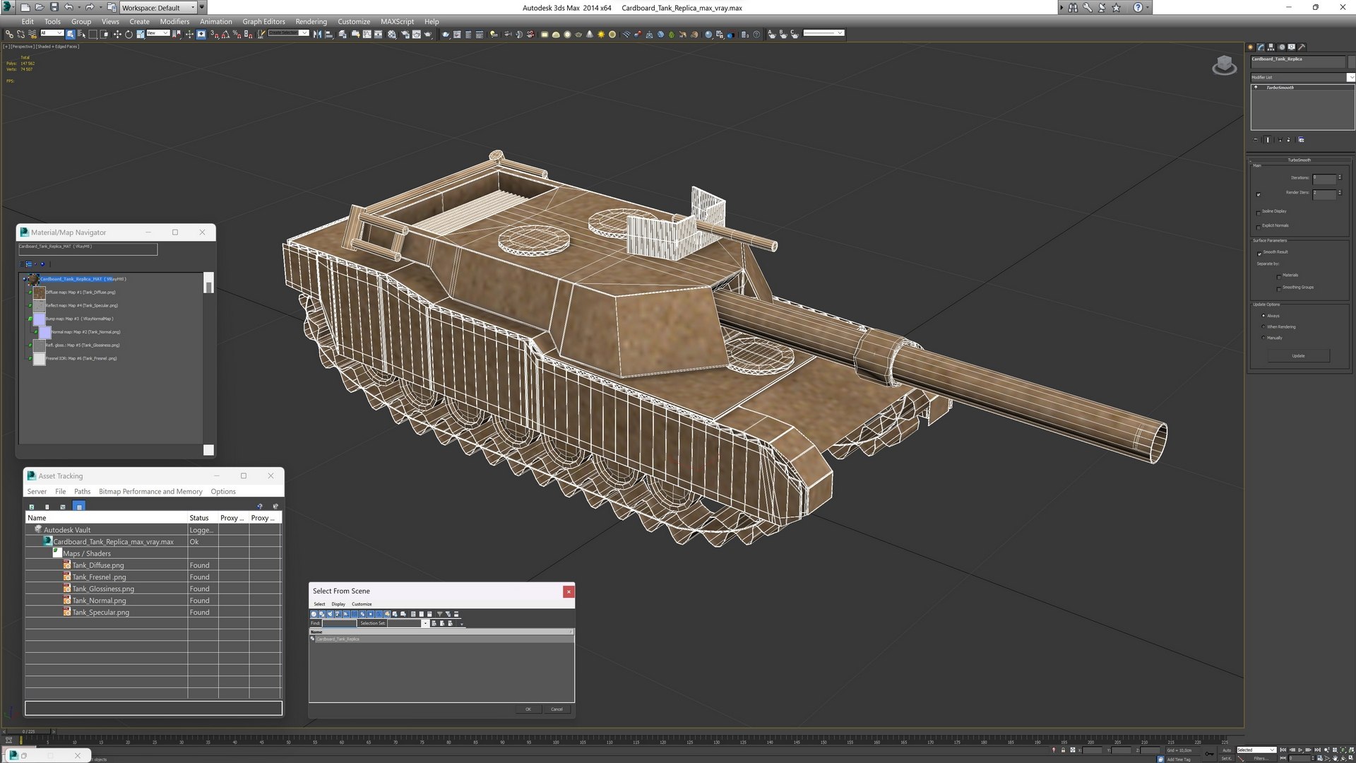 Cardboard Tank Replica Model - TurboSquid 2216740