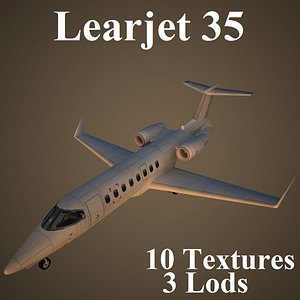 learjet low-poly aircraft max