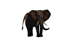 Elephant 3D Printable Model STL OBJ 3D