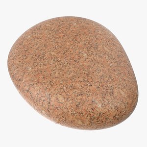 Red Granite Round Stone 3D Model