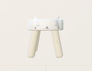 LOVELY BABY LOW POLLY CAT STOOL tabouret chat chambre chaise enfant bebe