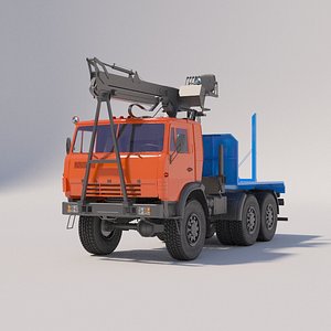 timber carrier kamaz 3D model