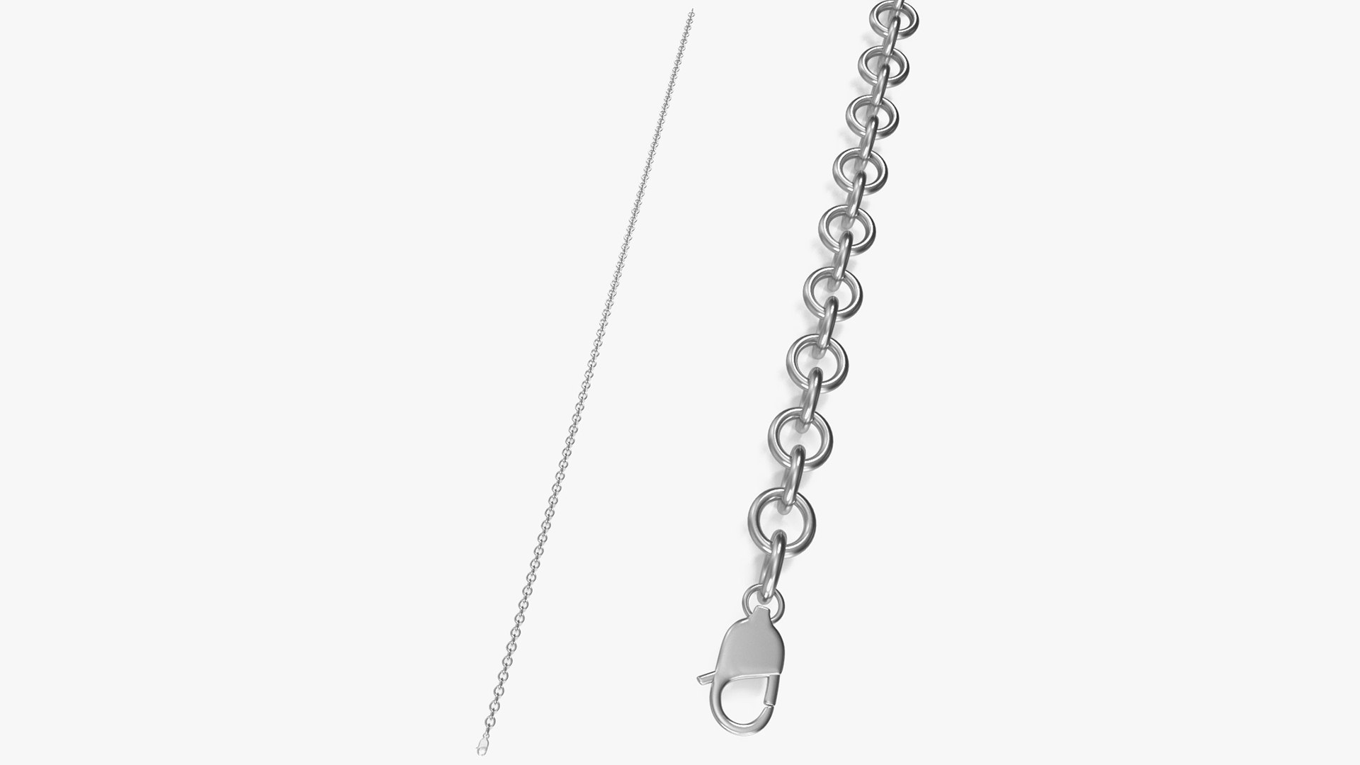 Cable Chain Silver 3D model preview