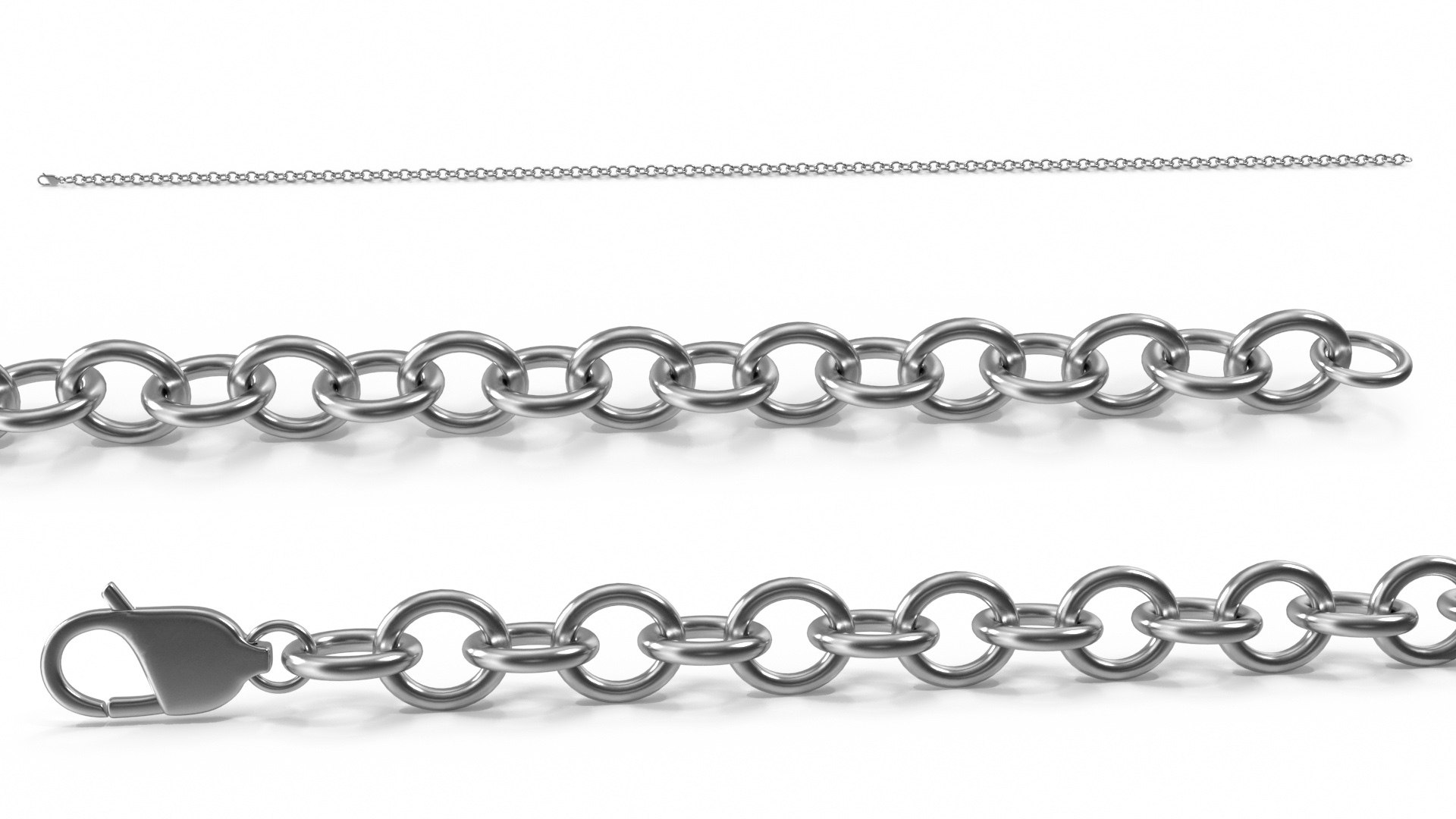 Cable Chain Silver Model - TurboSquid 2239706