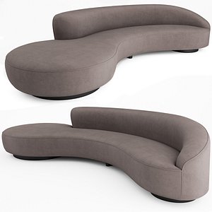 Serpentine Sofa with Arm by Vladimir Kagan